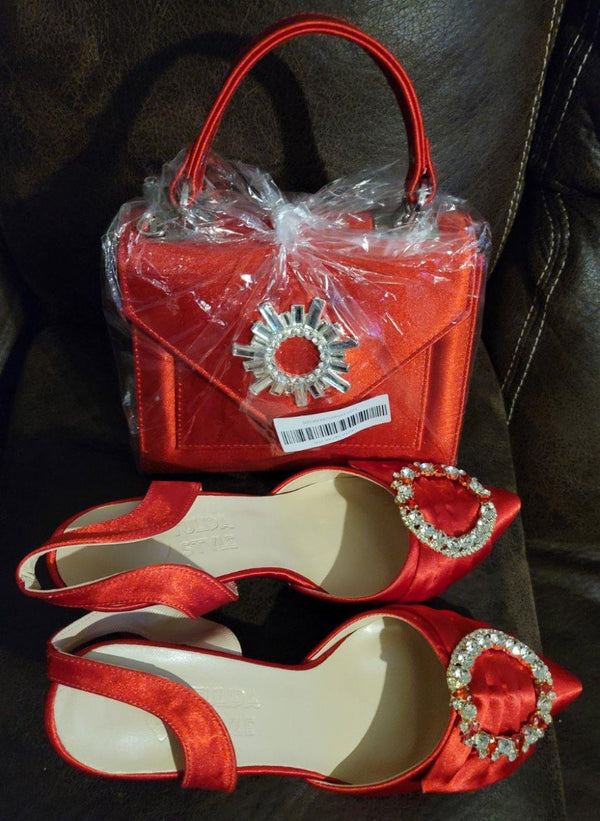 CLASSY RED MATCHING SHOE SET - Blessed_PTA_Collections