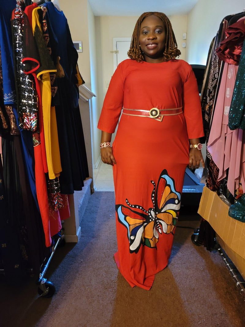 Belted Red dress - Blessed_PTA_Collections