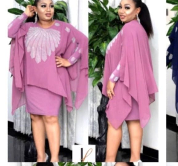 Beautiful 2pc dress with cape - Blessed_PTA_Collections