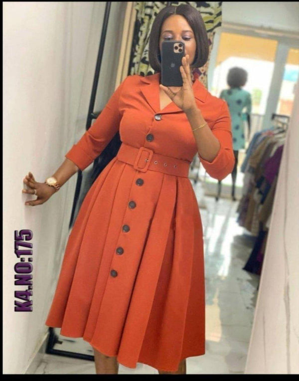 Button down belted dress - Blessed_PTA_Collections